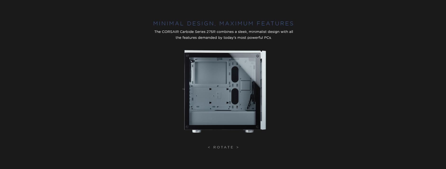 Case Corsair Carbide Series 275R Tempered Glass Gaming (Mid Tower/Màu Đen) giới thiệu 2